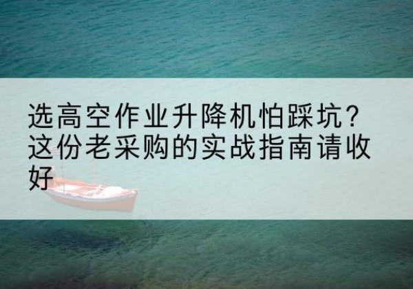徐汇区高空作业升降机厂家推荐-选高空作业升降机怕踩坑？这份老采购的实战指南请收好