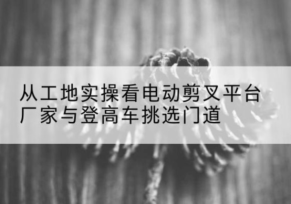 徐汇区电动剪叉升降平台厂家-从工地实操看电动剪叉平台厂家与登高车挑选门道